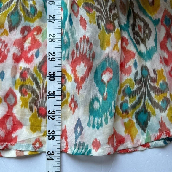 Anthropologie Maureen Babydoll Tunic Blouse Sheer Multicolor Floral Paisley M - Picture 16 of 16